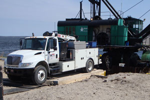 Jefferson Machine field-service truck at a crane site